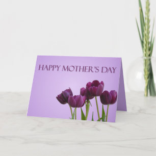 Lila Tulips Muttertag Karte