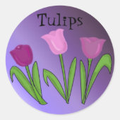 Lila Tulips Runder Aufkleber (Vorderseite)