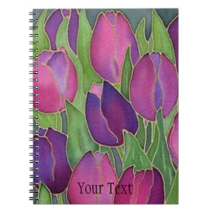 Lila Tulips Spiral-Bound-Journal-Notebook Notizblock