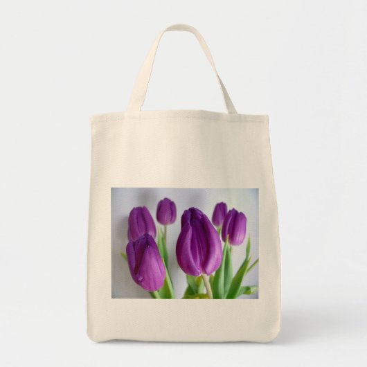 Lila Tulips Tragetasche (Vorne)