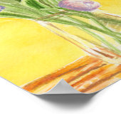 Lila Tulips Wasserfarben-Poster Poster (Ecke)
