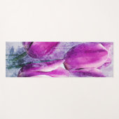 Lila Tulips Yogamatte (Vorderseite (Horizontal))