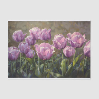 Lila Tulips zeichnen botanische Dekoupage Seidenpapier