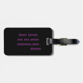 Lila Tulissen auf schwarz Gepäckanhänger (Rückseite horizontal)