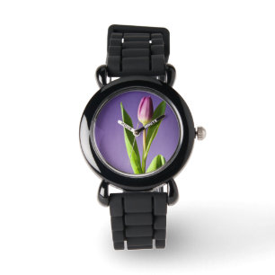 Lila Tulpe Armbanduhr