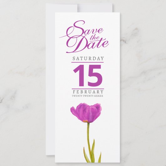 Lila Tulpe Blume Foto Hochzeit speichern Sie das D Save The Date (Vorderseite)