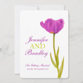Lila Tulpe-Blumenkunst-Hochzeitseinladungen Einladung (Vorderseite)