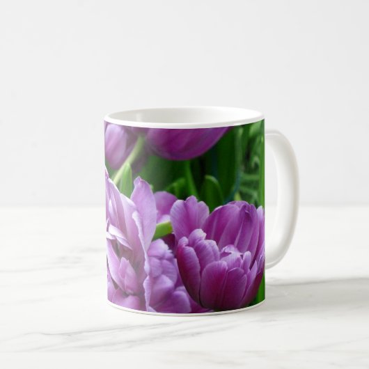 Lila Tulpe-Tasse Kaffeetasse (VorderseiteRechts)