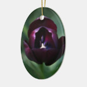 Lila Tulpe-Weihnachtsfeiertags-Verzierung Keramikornament (Links)