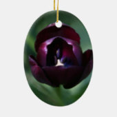 Lila Tulpe-Weihnachtsfeiertags-Verzierung Keramikornament (Hinten)