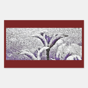 Lila Tulpen #2 - Malerei-Kunst-Aufkleber Rechteckiger Aufkleber