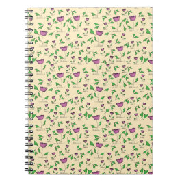 Lila Tulpen auf gelbem Hintergrund Notizblock