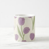 Lila Tulpen Blumenmuster Kaffeetasse (Mittel)