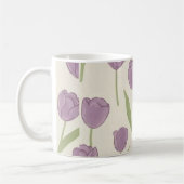 Lila Tulpen Blumenmuster Kaffeetasse (Links)