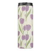 Lila Tulpen Blumenmuster Thermosbecher (Rückseite)