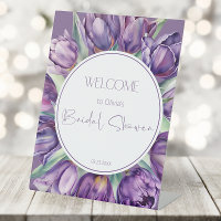 Lila Tulpen Brautparty Willkommen
