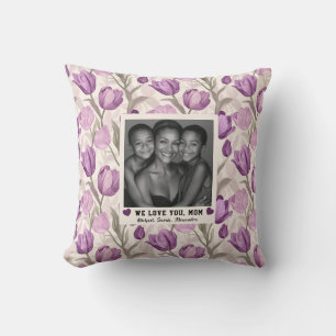 Lila Tulpen-Garten-Mummy-Mama-Sofa Kissen