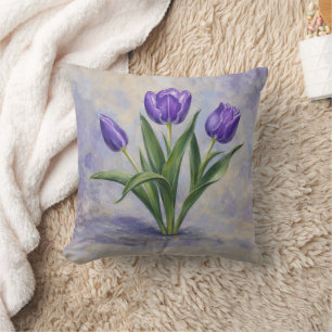 Lila Tulpen Kissen