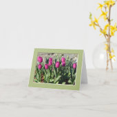 Lila Tulpen notecard Karte (Gelbe Blume)