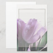 Lila Tulpen Optionales Notizpapier Briefpapier (Vorne/Hinten)