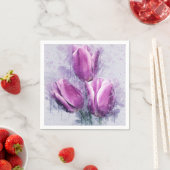 Lila Tulpen-Papier-Servietten Serviette (Beispiel)
