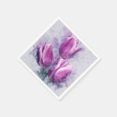 Lila Tulpen-Papier-Servietten Serviette (Ecke)