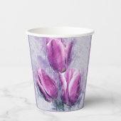 Lila Tulpen-Papierbecher Pappbecher (Vorderseite)