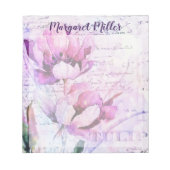 Lila Tulpen personalisiert Notizblock (Vorderseite)