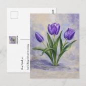 Lila Tulpen Postkarte (Vorne/Hinten)