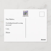Lila Tulpen Postkarte (Rückseite)