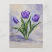 Lila Tulpen Postkarte (Vorderseite)