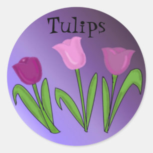 Lila Tulpen Runder Aufkleber