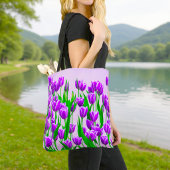 Lila Tulpen-Tragetasche Tasche
