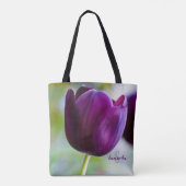 Lila Tulpen-Tragetasche Tasche (Rückseite)