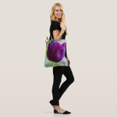 Lila Tulpen-Tragetasche Tasche (Am Model)