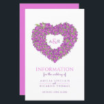 Lila Tulpenherz-Hochzeitsgast-Informationen<br><div class="desc">Tulip Herz Bouquet Monogramm Hochzeitsgast-Informationsblatt. Schöne Broschüre für Hochzeiten ideal, um Ihren Gast zu verstehen, wie Sie Ihre Hochzeitsreise erreichen und sehen Sie den Zeitplan, Unterkunft Informationen und Social Media Hashtag Details zu Ihrem Hochzeitstag. Personalisieren Sie Ihre persönlichen Daten. Hübsche lila Blume, frisch federgrüne Kontur in dunkel-lila mit weißem Tulpendesign...</div>