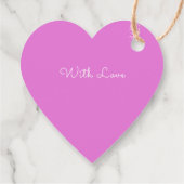 Lila Tulpenherz-Kunst Danke Hochzeit Geschenkanhänger (Rückseite)