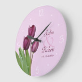Lila Tulpenjubiläum Große Wanduhr (Winkel)