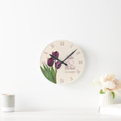 Lila Tulpenjubiläum Runde Wanduhr (Zuhause)