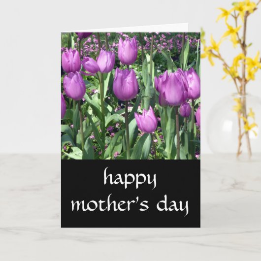 lila Tulpenmütter Karte (Gelbe Blume)