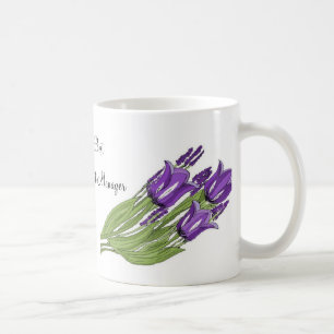 Lila Tulpenstrauß Kaffeetasse