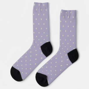 Lila-Tupfen-Creme-Tupfenmuster Socken