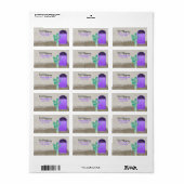 Lila Türen im Südwesten Saguaro Cactus Adressaufkleber (Vorne)