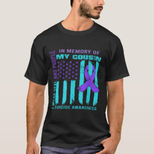 Lila Türkband Selbstmordbewusstseinsflagge Cousin T-Shirt