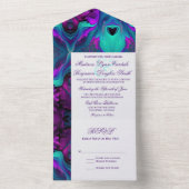 Lila Türkis Abstrakt Moderne Beautiful All In One Einladung (Innen Boden)