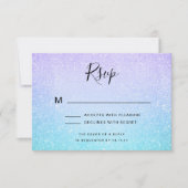 Lila & Türkis Bat Mitzvah UAWG Glitzer Paint RSVP Karte (Vorderseite)