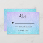 Lila & Türkis Bat Mitzvah UAWG Glitzer Paint RSVP Karte (Vorne/Hinten)