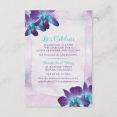 Lila Türkis Blue Dendrobium Orchid Wedding Begleitkarte (Vorderseite)