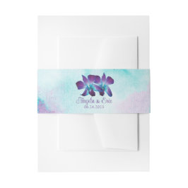 Lila Türkis Blue Dendrobium Orchid Wedding Einladungsbanderole