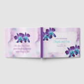 Lila Türkis Blue Dendrobium Orchid Wedding Gästebuch (Voll)